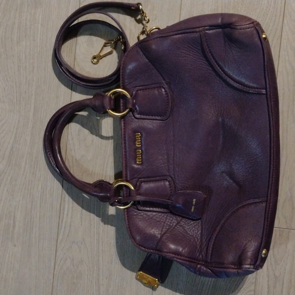 Miu Miu Purple Gold HardwareBowler Boston Two Way Sachel Shoulder Crossbody Bag